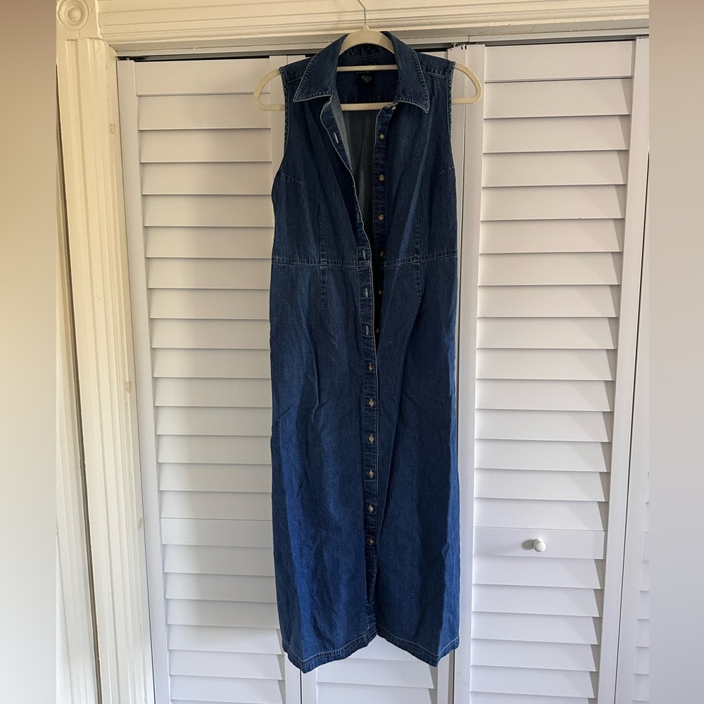 Eddie Bauer Denim Petite 12 Dark Blue Shirt